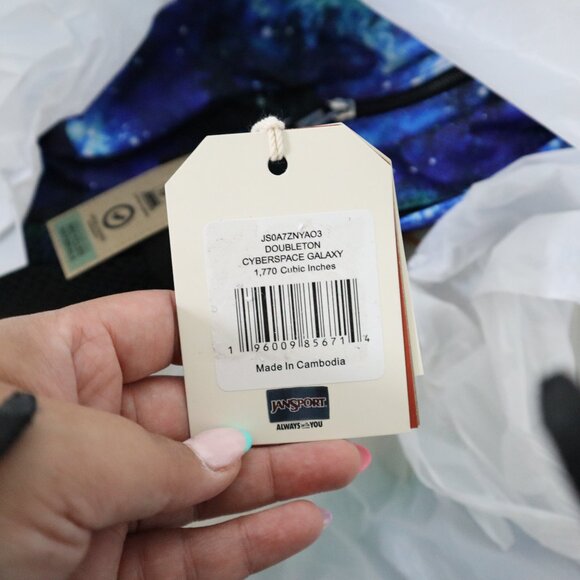 Jansport Cyberspace Galaxy Doubleton Backpack blue black nwt - Picture 12 of 12